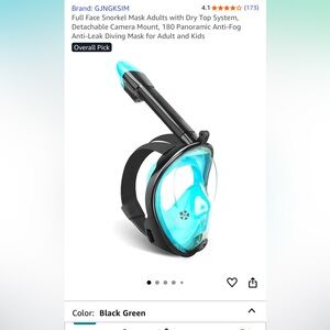 2 Full Face Snorkel Masks